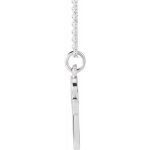 14K White Gold 12.45x6.75 mm Petite Initial B Necklace