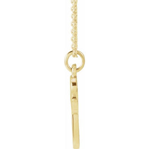 14K White Gold 12.45x6.75 mm Petite Initial B Necklace