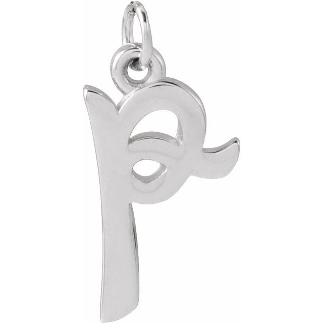 14K White Gold Petite Initial Letter J Pendant - Personal Touch Jewelry