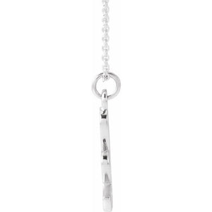 14K White Gold 12.45x6.75 mm Petite Initial B Necklace