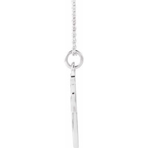 14K White Gold 12.45x6.75 mm Petite Initial B Necklace