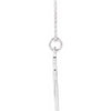 14K White Gold 12.45x6.75 mm Petite Initial B Necklace