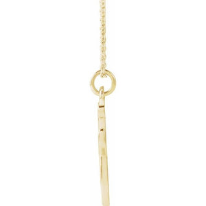 14K White Gold 12.45x6.75 mm Petite Initial B Necklace