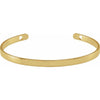 14K Yellow Gold Engravable Heart Cuff Bracelet - 7 Inch Elegant Design