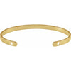 14K Yellow Gold Engravable Heart Cuff Bracelet - 7 Inch Elegant Design