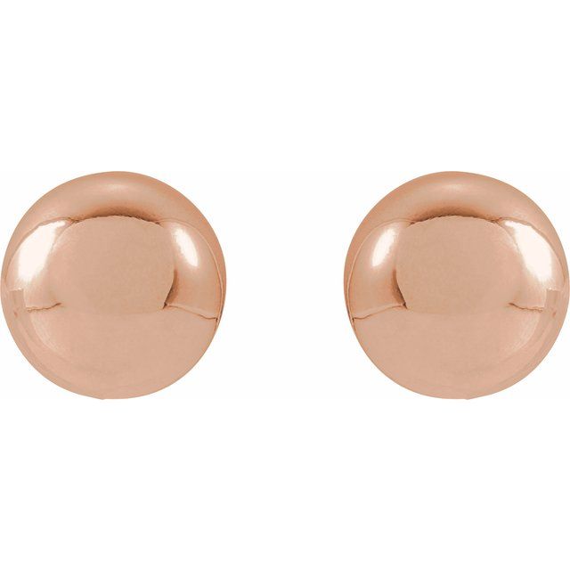 14K Yellow Gold 8 mm Polished Ball Earrings – Timeless Elegance