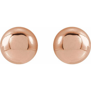 14K Yellow Gold 8 mm Polished Ball Earrings – Timeless Elegance