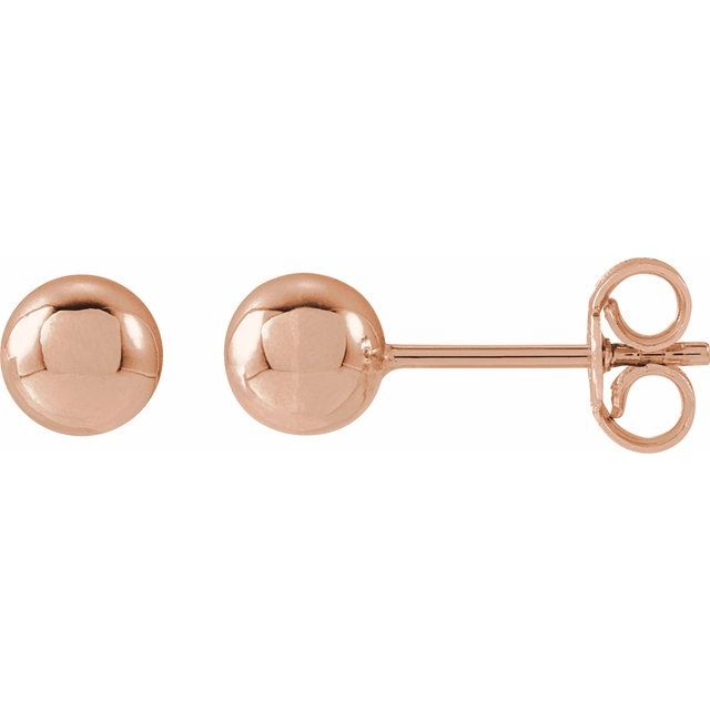 14K Yellow Gold 8 mm Polished Ball Earrings – Timeless Elegance