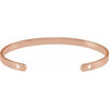 14K Yellow Gold Engravable Heart Cuff Bracelet - 7 Inch Elegant Design