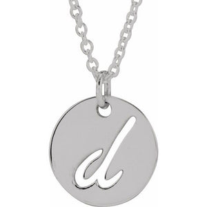 Platinum Script Initial D 9.97x9.97 mm Necklace – Elegant Personalized Design