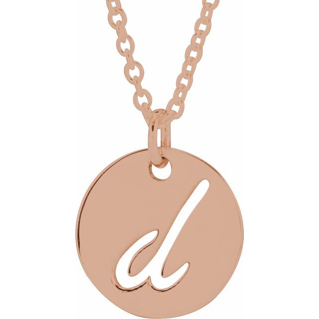 Platinum Script Initial D 16-18" Necklace