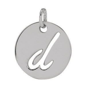 Script Initial Pendant Crafted in 14K Gold & Platinum