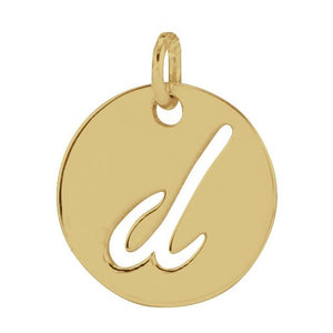 Script Initial Pendant Crafted in 14K Gold & Platinum
