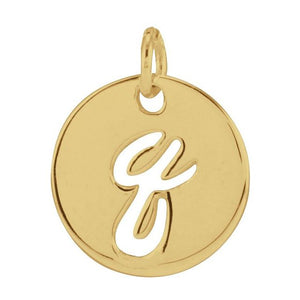 14K Gold Script Initial Pendant