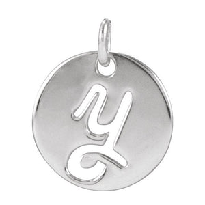 14K Gold Script Initial Pendant