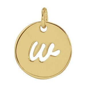 14K Gold Script Initial Pendant
