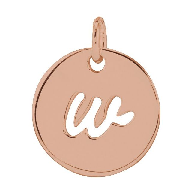 14K Gold Script Initial Pendant