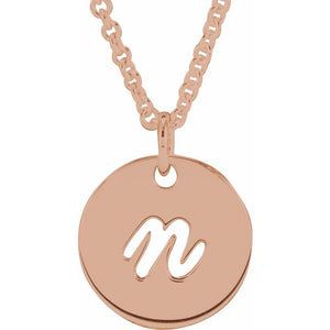 Platinum Script Initial D 9.97x9.97 mm Necklace – Elegant Personalized Design