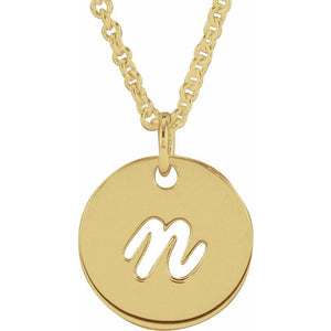 Platinum Script Initial D 9.97x9.97 mm Necklace – Elegant Personalized Design