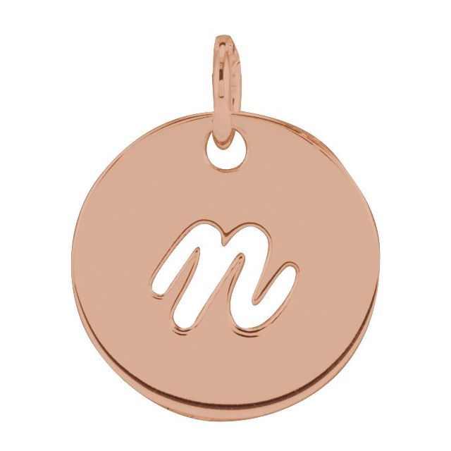 14K Rose Gold Script Initial F Necklace