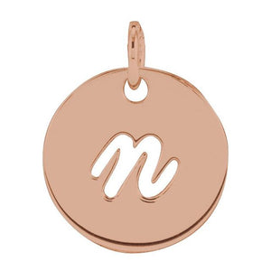 14K Gold Script Initial Pendant
