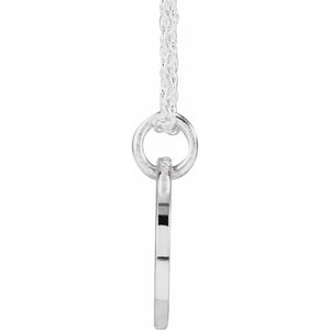Platinum Script Initial D 9.97x9.97 mm Necklace – Elegant Personalized Design