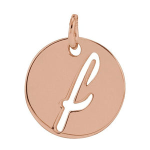 14K Gold Script Initial Pendant
