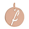 14K Rose Gold Script Initial F Necklace