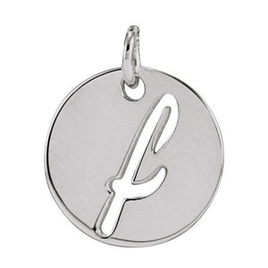 Script Initial Pendant Crafted in 14K Gold & Platinum