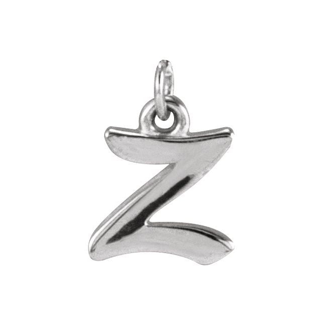 14K White Gold Petite Initial Letter J Pendant - Personal Touch Jewelry