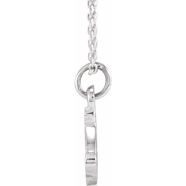 14K White Gold 12.45x6.75 mm Petite Initial B Necklace