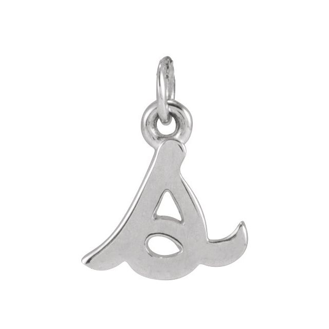 14K White Gold Petite Initial Letter J Pendant - Personal Touch Jewelry