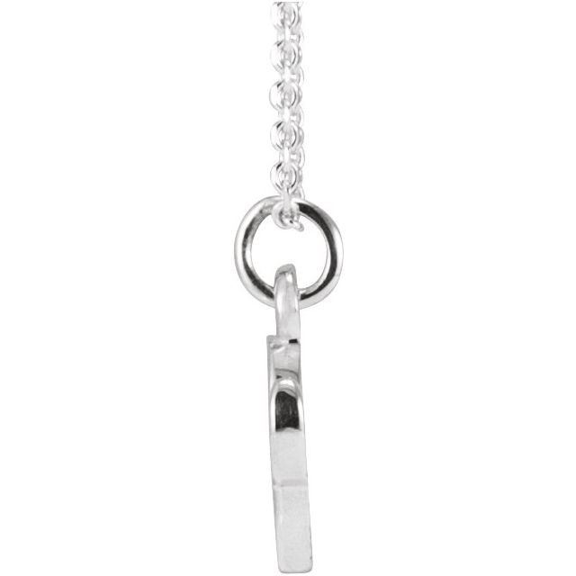 14K White Gold 12.45x6.75 mm Petite Initial B Necklace