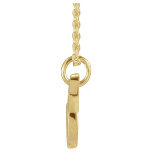14K White Gold 12.45x6.75 mm Petite Initial B Necklace