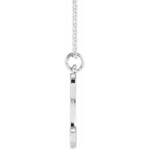 14K White Gold 12.45x6.75 mm Petite Initial B Necklace