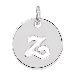 14K Gold Script Initial Pendant