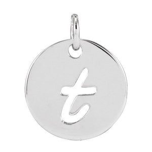 14K Gold Script Initial Pendant