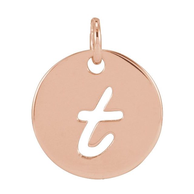 14K Rose Gold Script Initial F Necklace