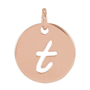 14K Gold Script Initial Pendant