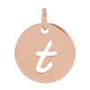 14K Rose Gold Script Initial F Necklace