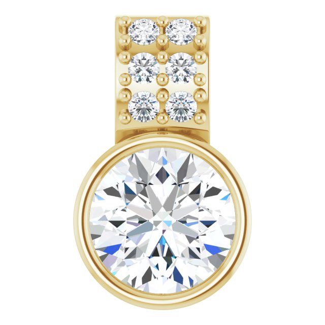 14K Gold Natural Emerald and Natural Diamond Pendant - Options Available