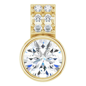 14K Gold Natural Emerald and Natural Diamond Pendant - Options Available