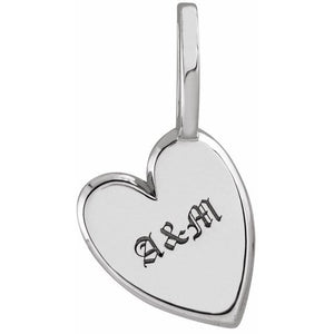 Platinum Engravable Sideways Heart Pendant - Personalized Luxury Jewelry