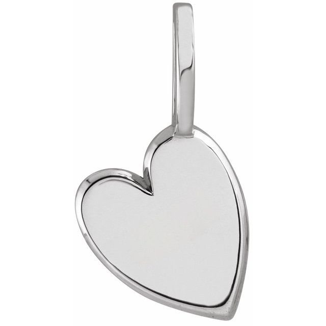 Platinum Engravable Sideways Heart Charm/Pendant