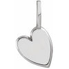 Platinum Engravable Sideways Heart Pendant - Personalized Luxury Jewelry