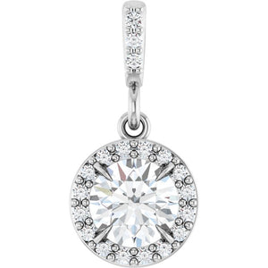 1/2 CTW Lab-Grown Diamond Halo-Style Pendant in 14K Gold, Silver & Platinum
