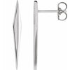 14K White Gold Geometric Drop Earrings with Polished Finish