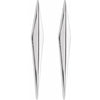 14K White Gold Geometric Drop Earrings with Polished Finish