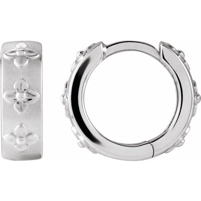 14K Gold Fancy Hoop Earrings