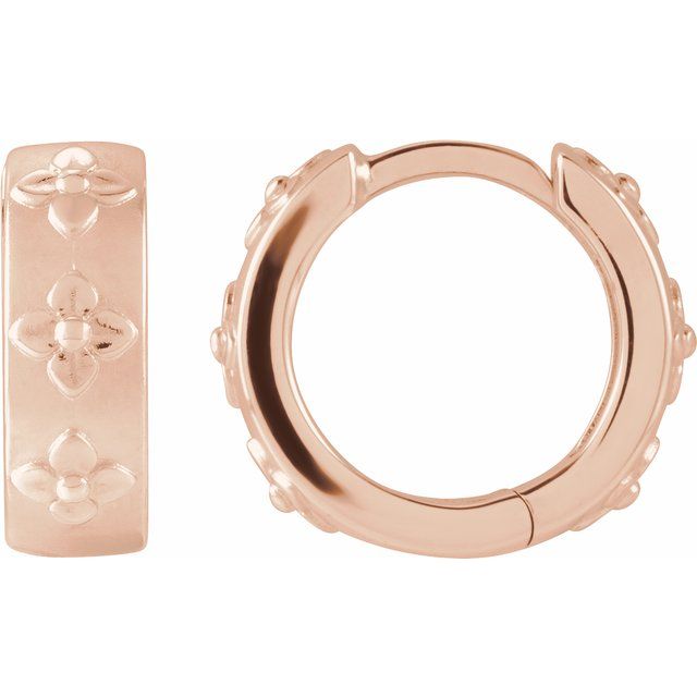 14K Gold Fancy Hoop Earrings